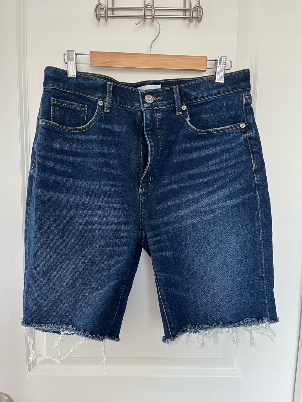 LOFT Dark Blue Denim Bermuda Shorts